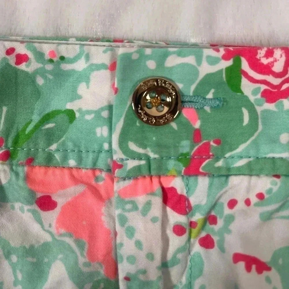 Lilly Pulitzer Women's Size 00 The Callahan Short Mint Green Pink Floral - Picture 2 of 9